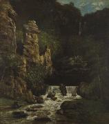 Courbet, Gustave Landscape with Waterfall oil painting reproduction